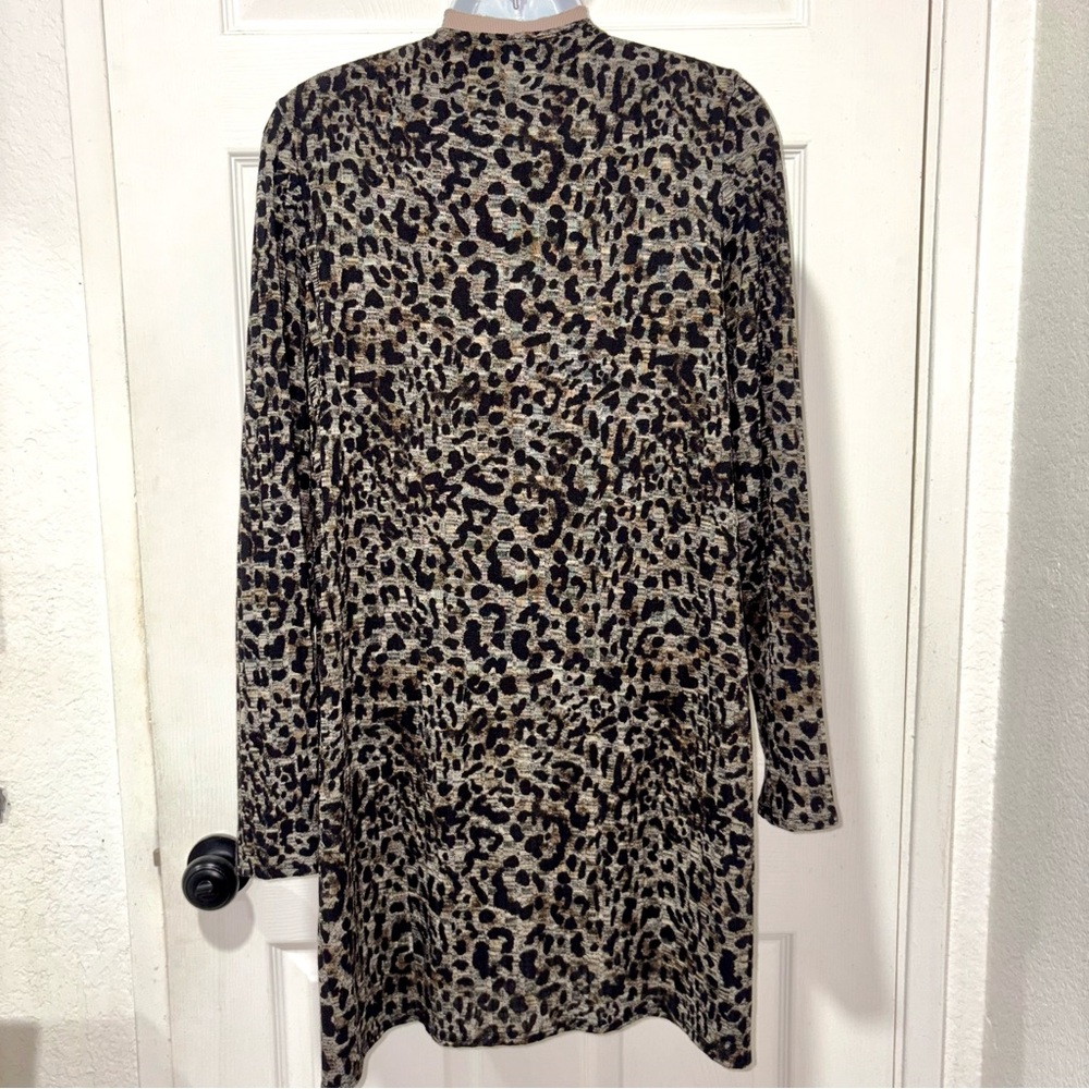 Leopard Print 🐆 Open Front Cardigan Sweater from Apt. 9 | size: Large - Picture 4 of 8
